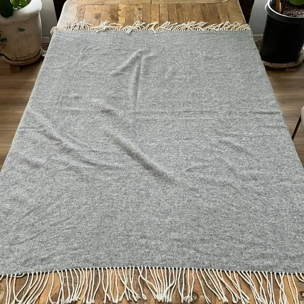 Terry Town Fringe Australian Fine Wool Blend Nationwide Throw Blanket 52